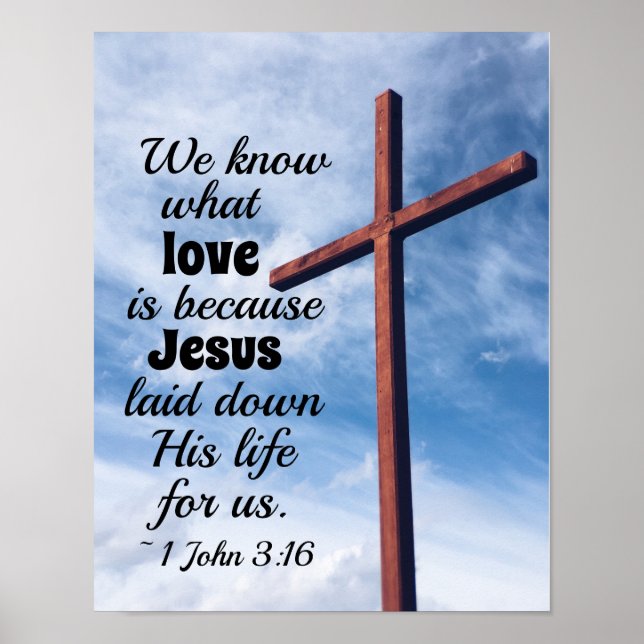 Poster 1 John 3:1 Jesus Christ laid down His life for us (Frente)
