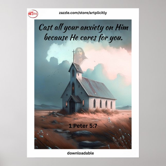 Poster 1 Pedro 5:7 (Frente)