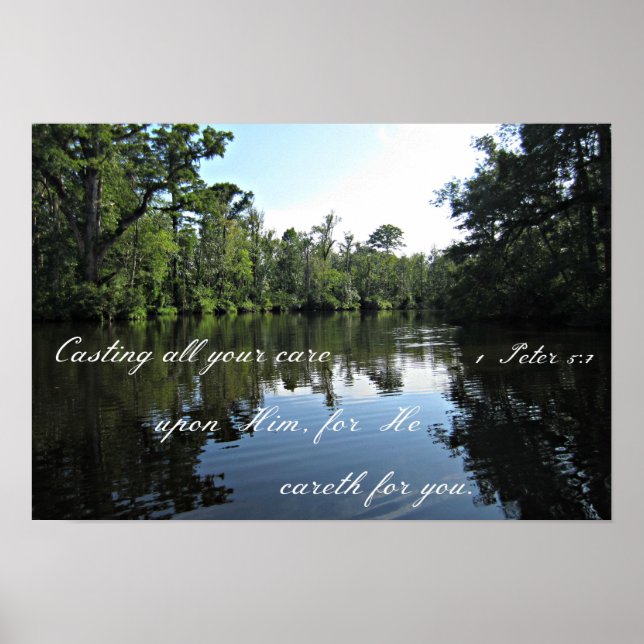 Pôster 1 Peter 5:7 A fazer com que cuide dele... (Frente)