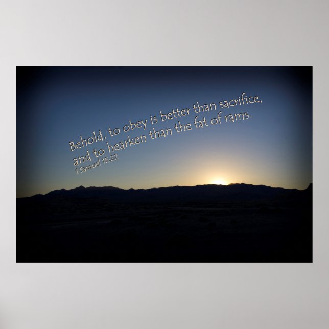 Pôster 1 Samuel 15:22 Borda Negra Sunset (Frente)