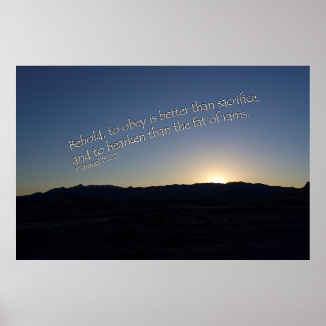 Pôster 1 Samuel 15:22 Sunset (Frente)