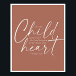 Poster 1 Samuel 1:27 Fundo de ferrugem de duas fontes<br><div class="desc">Para esta Criança, Rezei e o Senhor me deu os desejos do meu coração. -1 Samuel 1:27 Fundo de ferrugem de duas fontes</div>