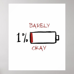 Poster 1% Vida útil da bateria minimamente aceitável