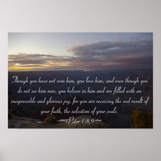 Pôster 1Peter 1:8,9 (Frente)