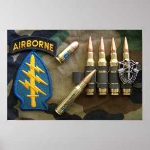 Pôster 1rua especial forças verdes berets iraq flash Impr