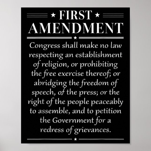 Poster 1st First Amendment U.s. Constitution Patriot  (Frente)