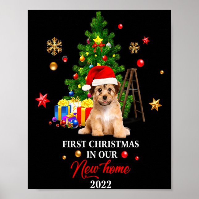 Poster 1st Xmas In Our New Home Xmas Norfolk Terrier T Sh (Frente)