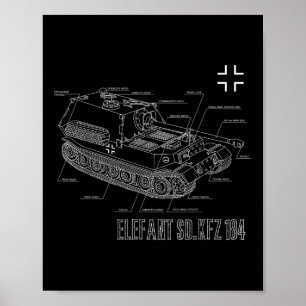 Poster 2ª Guerra Mundial Anti-Tanque Alemão Destroyer Ele