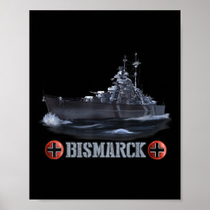 Poster 2ª Guerra Mundial - Navio de batalha alemão Bismar