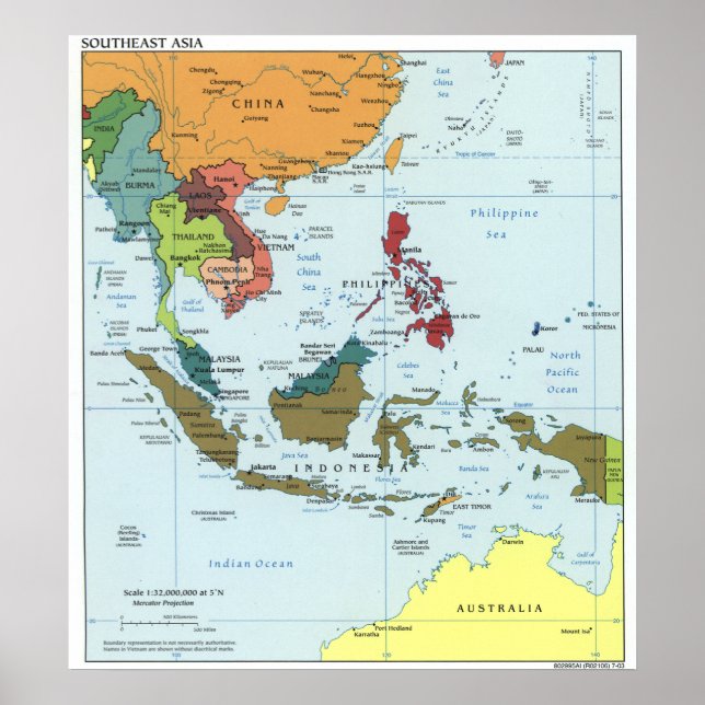 Poster 2003 Southeast Asia Map (Frente)