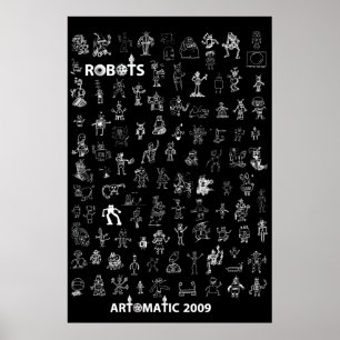 Poster 2009 dos robôs de Artomatic 3 - edição