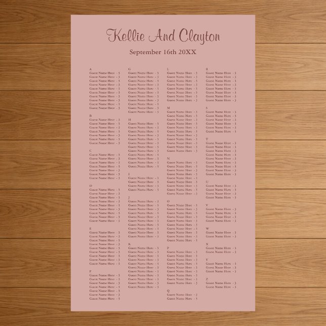 Poster 200 Gráfico de Assentos Simples de Casamento de Ro (Criador carregado)