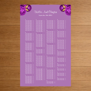 Poster 200 Red And Gold Floral Wedding Seating Chart