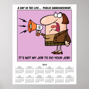 Poster 2014 deveres do trabalho do calendário