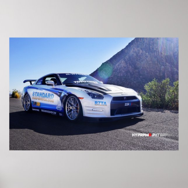 Poster 2014 Nissan GT-R em Las Vegas para o SEMA (Frente)