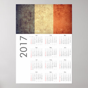 Poster 2017 do calendário da bandeira de France d