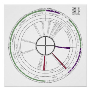 Pôster 2018-2019 calendário litúrgico quadrado NOVO!