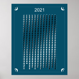 Poster 2021 - Calendário Lunar Azul