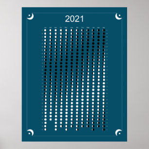 Poster 2021 - Calendário Lunar Azul