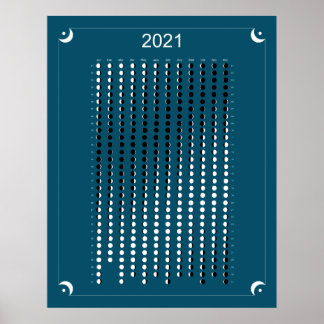 Poster 2021 - Calendário Lunar Azul