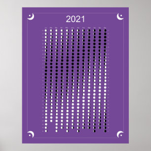 Poster 2021 - Calendário Lunar Roxo