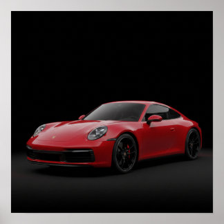 Poster 2023 Red Porsche 911