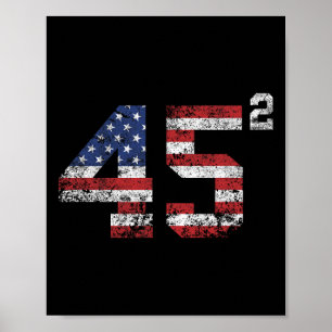 Poster 2024 45 Quadrado Segundo Mandato Da Usa Vintage