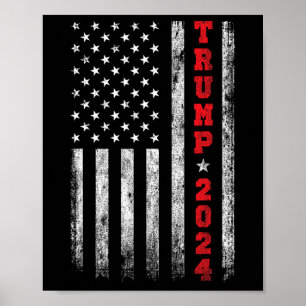 Poster 2024 American Flag Vintage