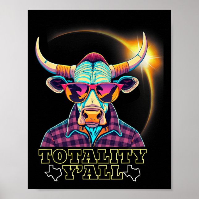 Poster 2024 Eclipse Solar 4.08.24 Totalidade Y#39;tudo (Frente)
