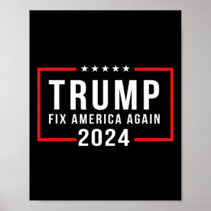 Poster 2024 Fix America Novamente Donald Trump 2024