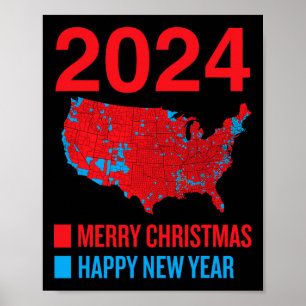 Poster 2024 Mapa Eleitoral Exato Feliz Natal N