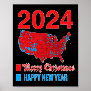 Poster 2024 Mapa Eleitoral Exato Feliz Natal N