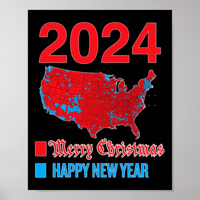 Poster 2024 Mapa Eleitoral Exato Feliz Natal N (Frente)