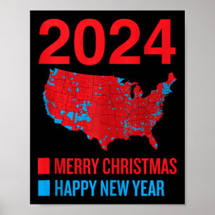 Poster 2024 Mapa Eleitoral Exato Feliz Natal N