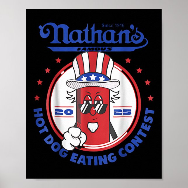 Poster 2025 Engraçado Nathans Famous 2025 Concurso de Com (Frente)