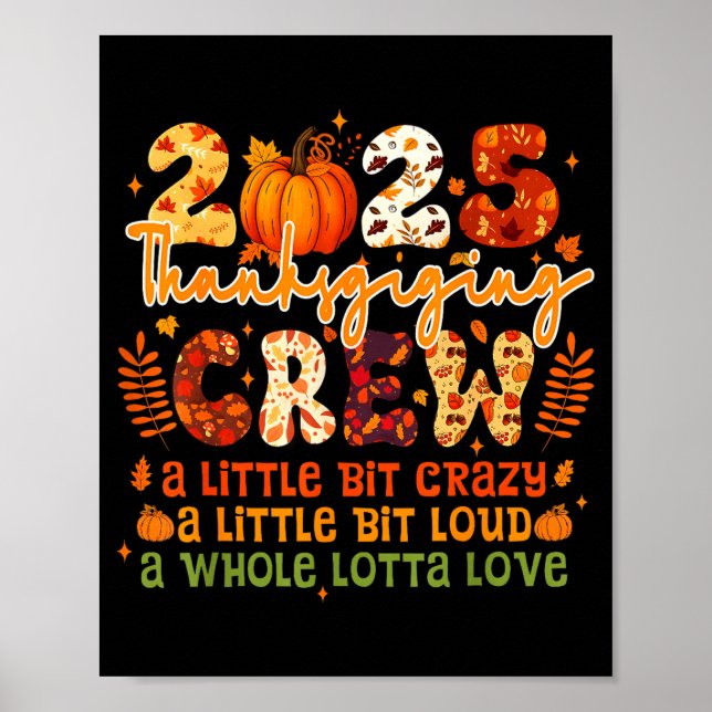 Poster 2025 Thanksgiving Crew Matching Funny Thanksgiving (Frente)