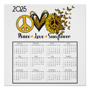 Pôster 2025: Um Ano de Paz, Amor e Girassóis