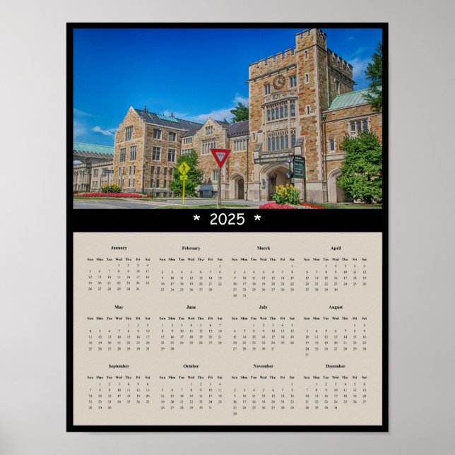 Poster 2025 Vassar College Main Entrance Wall Calendar (Frente)