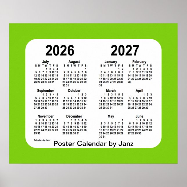 Poster 2026-2027 Calendário da Escola Verde Amarela de Ja (Frente)