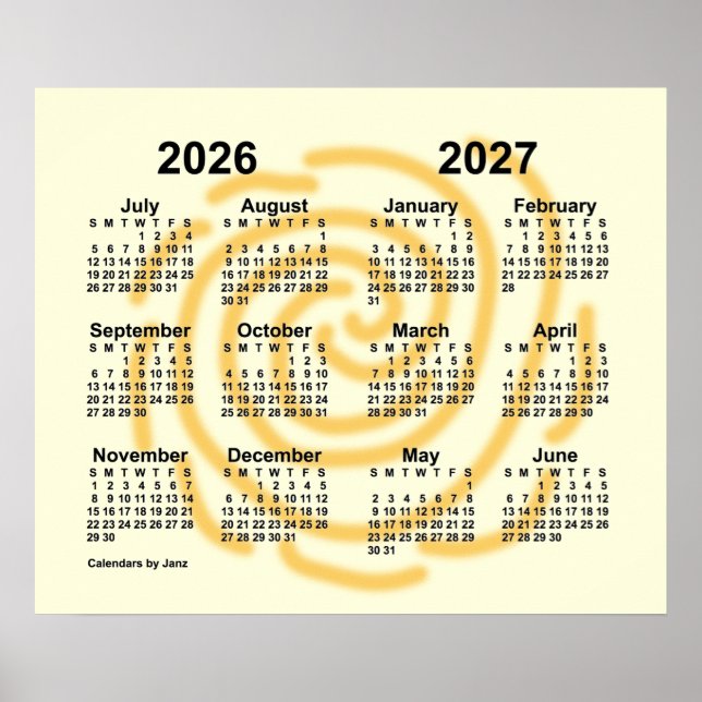 Poster 2026-2027 Calendário do Ano Escolar de Dias Úteis  (Frente)