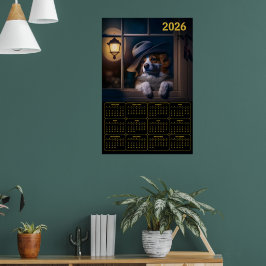 Poster 2026 AI‑Generated Australian Shepherd Calendar 