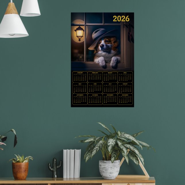 Poster 2026 AI‑Generated Australian Shepherd Calendar  (Sala de Estar 1)