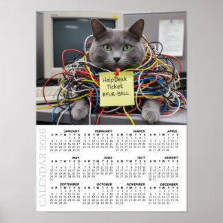 Poster 2026 Calendar, Help Desk, IT - Office Fun Cats