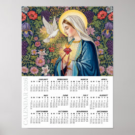 Poster 2026 Calendar, Sacred Heart of Mary / Devotion