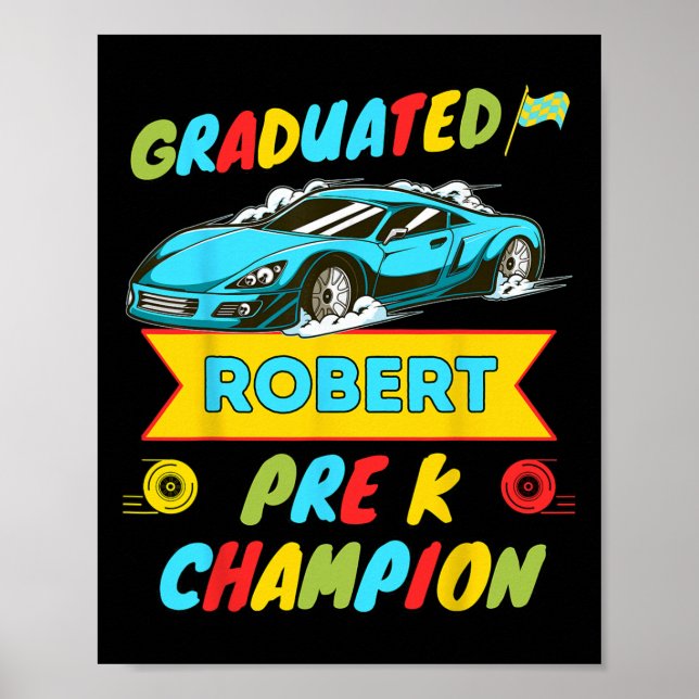 Poster 2026 Car Robert Personalizado Último Dia De Pré K  (Frente)