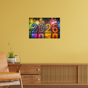 Poster 2026, Celebração de Ano Novo Feliz,