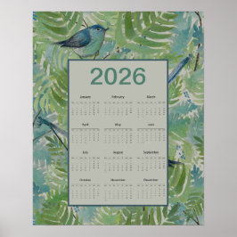 Poster 2026 Ferns Birds Calendar