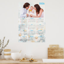 2026 Floral Calendar with Family Photo