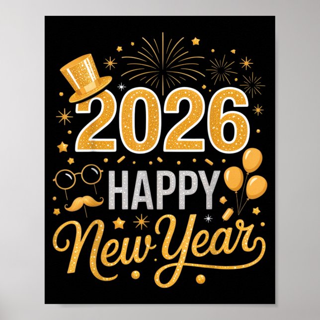 Poster 2026 Happy New Year Celebration For Party Enthusia (Frente)