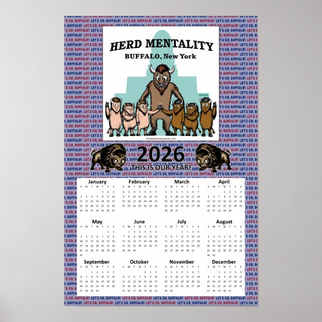Poster 2026 Herd Mentality Calendar (12 x 18) (Frente)